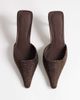 Topshop Topshop Avery embellished mule mid pumps in chocolate-Brown - 3