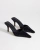 Topshop Topshop Avery embellished pointed mule mid pumps in black - 2