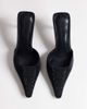Topshop Topshop Avery embellished pointed mule mid pumps in black - 3