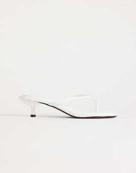 Topshop Topshop Axel mid-height heeled flip flops in white