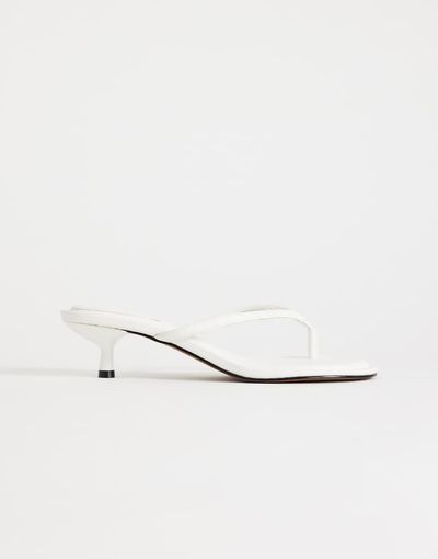 Topshop Topshop Axel mid-height heeled flip flops in white