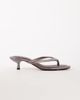Topshop Topshop Axel toe thong mid heel sandal in gray satin - 1