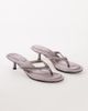 Topshop Topshop Axel toe thong mid heel sandal in gray satin - 3