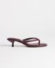 Topshop Topshop Axel toe thong mid heel sandals in aubergine-Red - 1