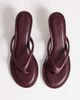 Topshop Topshop Axel toe thong mid heel sandals in aubergine-Red - 3