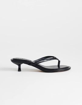 Topshop Topshop Axel toe thong mid heel sandals in black