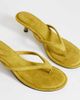 Topshop Topshop Axel toe thong mid heel sandals in olive-Green - 3