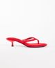 Topshop Topshop Axel toe thong mid heel sandals in red - 1