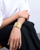 Topshop Topshop Bala stainless steel hammered cuff bracelet in gold tone - 1