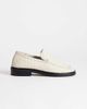 Topshop Topshop Bali leather weave flat loafers in off white-Yellow - 1