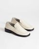 Topshop Topshop Bali leather weave flat loafers in off white-Yellow - 2