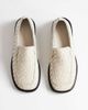 Topshop Topshop Bali leather weave flat loafers in off white-Yellow - 3