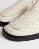 Topshop Topshop Bali leather weave flat loafers in off white-Yellow - 4
