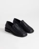Topshop Topshop Bali real leather weave flat shoe loafers in black - 2