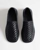 Topshop Topshop Bali real leather weave flat shoe loafers in black - 3