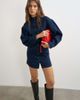 Topshop Topshop balloon sleeve mock neck mini dress in blue denim - 4