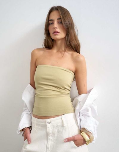 Topshop Topshop bandeau in khaki-Green