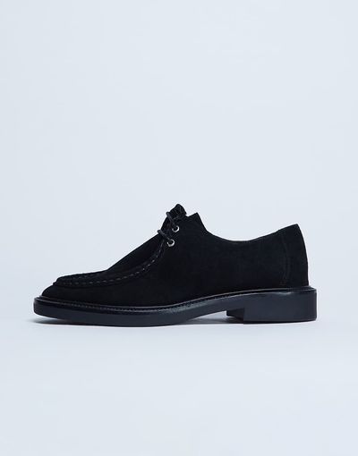 Topshop Topshop Banks real suede leather lace up shoes in black