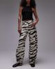 Topshop Topshop barrel leg mid rise jeans in zebra print-Multi - 1