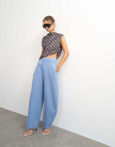 Topshop Topshop barrel leg pants in blue - part of a set