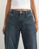 Topshop Topshop Barrel mid rise jeans in blue black - 3