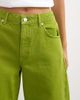 Topshop Topshop Barrel mid rise jeans in bright olive-Green - 3