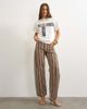 Topshop Topshop Barrel mid rise jeans in brown and blue stripes-Multi - 1