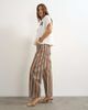 Topshop Topshop Barrel mid rise jeans in brown and blue stripes-Multi - 2