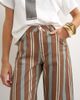 Topshop Topshop Barrel mid rise jeans in brown and blue stripes-Multi - 3
