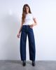 Topshop Topshop Barrel mid rise jeans in indigo rinse-Blue - 2
