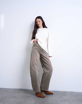 Topshop Topshop Barrel mid rise jeans in pesto-Green
