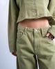 Topshop Topshop Barrel mid rise jeans with seam details in avocado-Green - 2