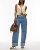 Topshop Topshop barrel turn-up jeans in bleach-Blue - 1