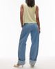 Topshop Topshop barrel turn-up jeans in bleach-Blue - 2