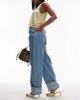 Topshop Topshop barrel turn-up jeans in bleach-Blue - 3