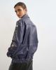 Topshop Topshop beaded real leather jacket in blue - 4