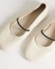 Topshop Topshop Bella leather round toe ballet flats in off white-Neutral - 2