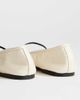 Topshop Topshop Bella leather round toe ballet flats in off white-Neutral - 3