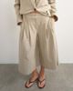 Topshop Topshop belted pleated cropped wide leg pants in beige-Neutral - 2