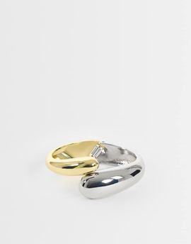 Topshop Topshop Betsy two tone bangle in silver and gold