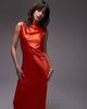Topshop Topshop bias ruched arm hole maxi occasion dress in orange - 2