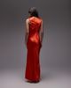 Topshop Topshop bias ruched arm hole maxi occasion dress in orange - 3