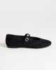 Topshop Topshop Billy real suede ballet flats with buckle in black - 2