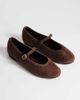 Topshop Topshop Billy real suede ballet flats with buckle in chocolate-Brown - 2