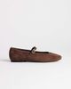 Topshop Topshop Billy real suede ballet flats with buckle in chocolate-Brown - 3
