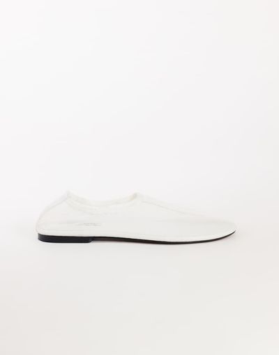 Topshop Topshop Blake mesh ballet flats in off white