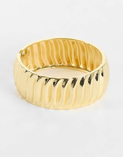 Topshop Topshop Blossom chunky bangle in gold