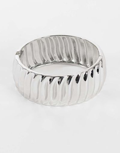 Topshop Topshop Blossom chunky bangle in silver