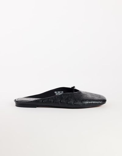 Topshop Topshop Blythe knotted flat mules in black textured