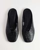 Topshop Topshop Blythe knotted flat mules in black textured - 3